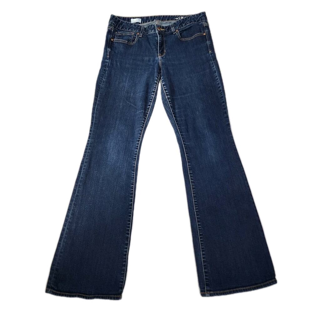 Gap Curvy Bootcut Jeans Medium Wash Low Rise Stretch Denim Womens 31 Sz 12 Long